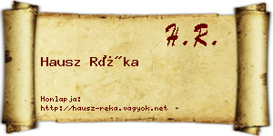 Hausz Réka névjegykártya